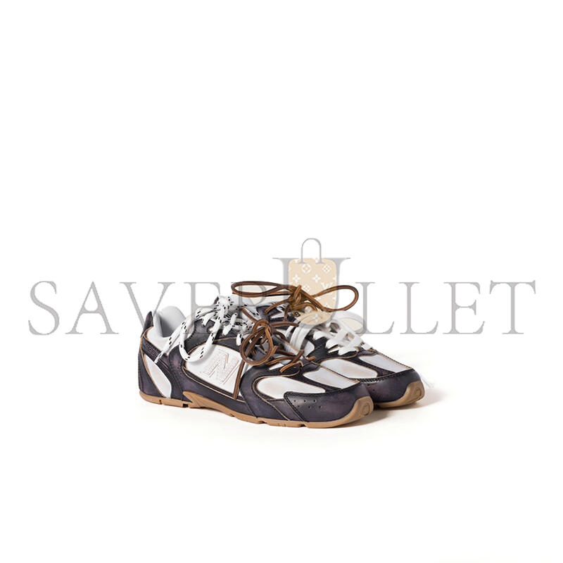 MIU MIU  X  BALANCE 530 SL EMBELLISHED CALFSKIN SNEAKERS 5E165E